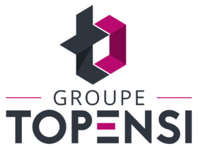 Logo vertical GROUPE TOPENSI | Informatique - Telecom - Telephonie à Calais